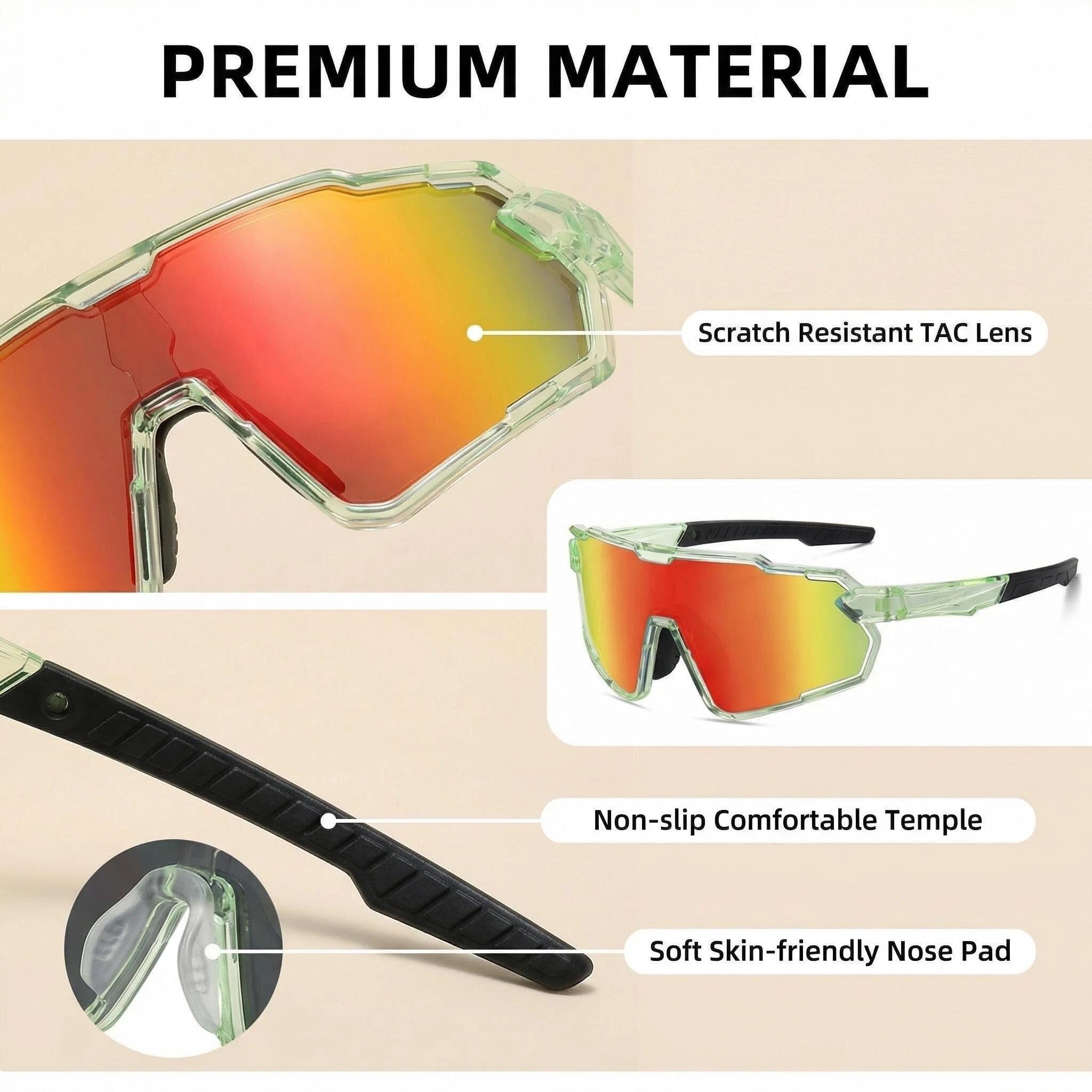Polarisierte Sport-Sonnenbrille für Kinder, Jugendliche, Baseball, Radfahren, UV-Schutz, Sonnenbrille für Jungen und Mädchen, Alter 6–12 Jahre