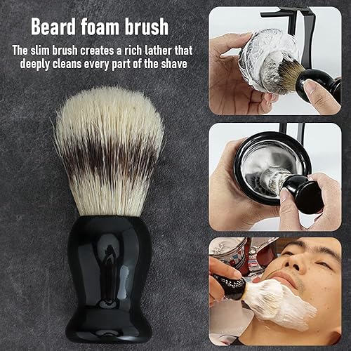 Miniatura 2 de Kit de maquinilla de afeitar profesional de hoja recta con Strop - Maquinilla de afeitar de peluquero de borde recto de acero inoxidable de primera