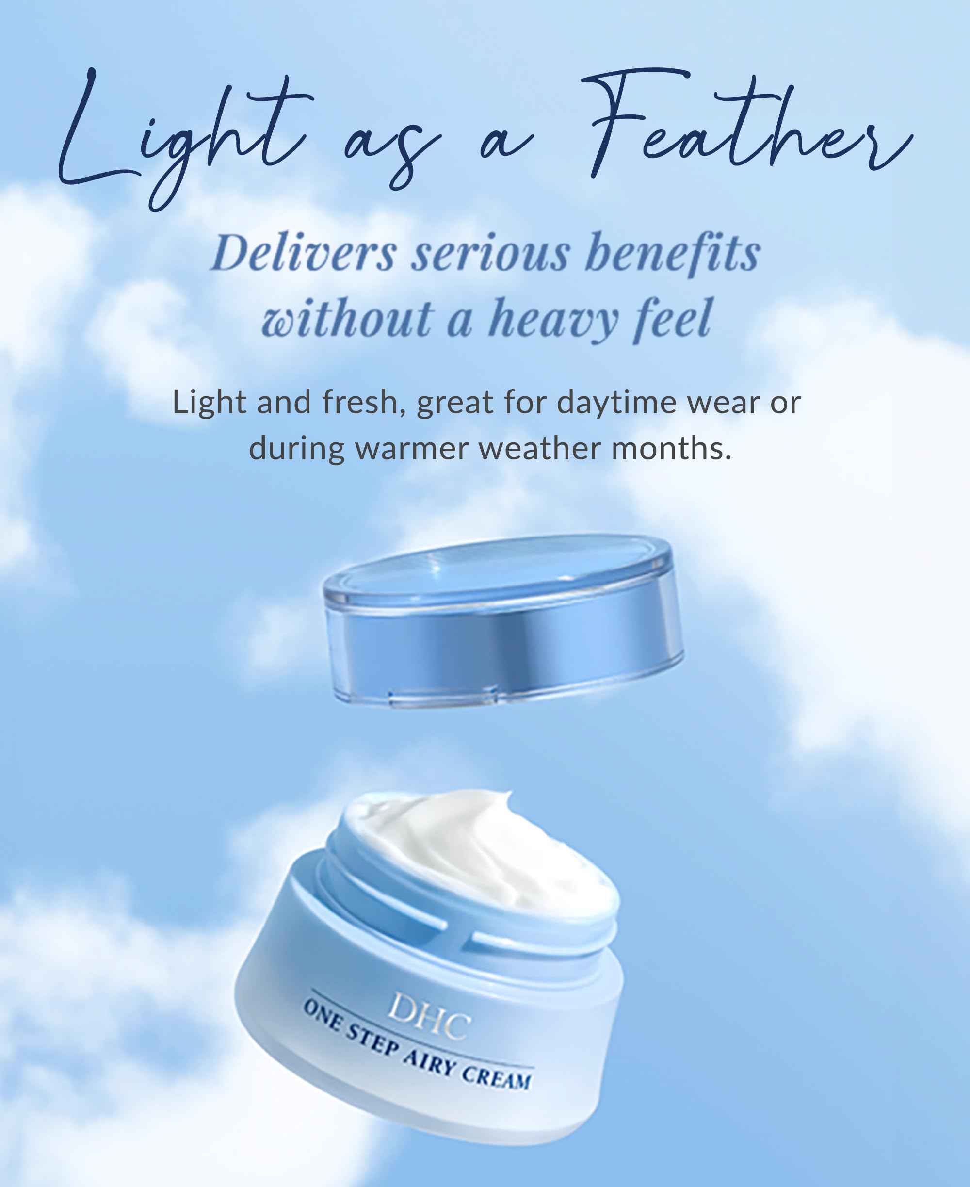 DHC One Step Airy Cream Lightweight Multifunctional Moisturizer, 1.7 oz