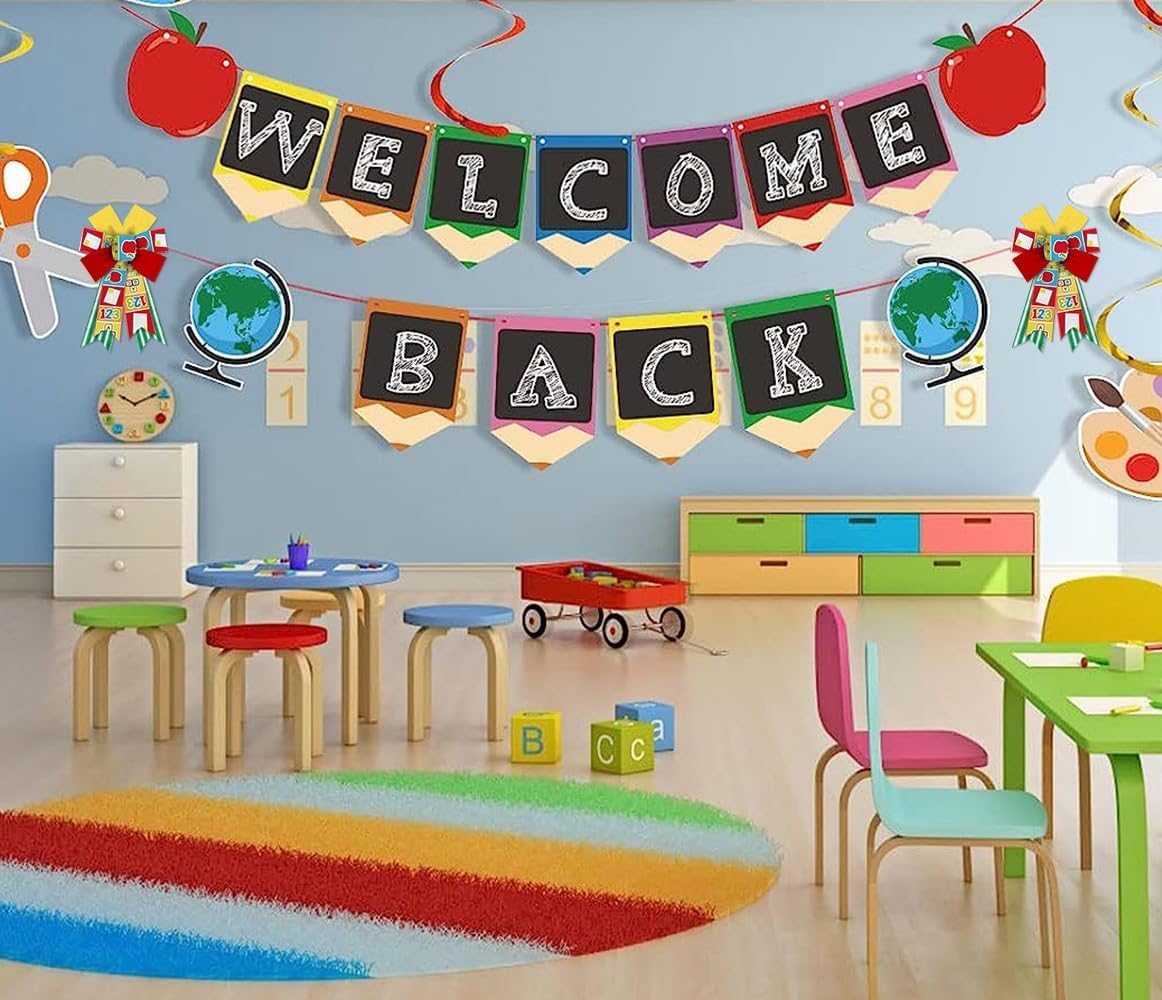 Hying 2 PCS Welcome Back to School Bows for Wreath, Preschool Wreath Bows Green Yellow Burlap Bows School Bus Apple Craft Bows Holiday Classroom Bows for Front Door Wall Back to School Decorations image 4