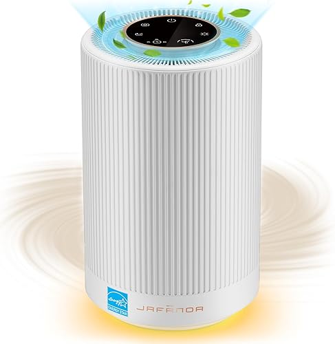 Jafanda - Purificador de aire para dormitorio del hogar de hasta 450 pies cuadrados, con filtro de aire HEPA H13, modo de sueño silencioso de 22 dB,