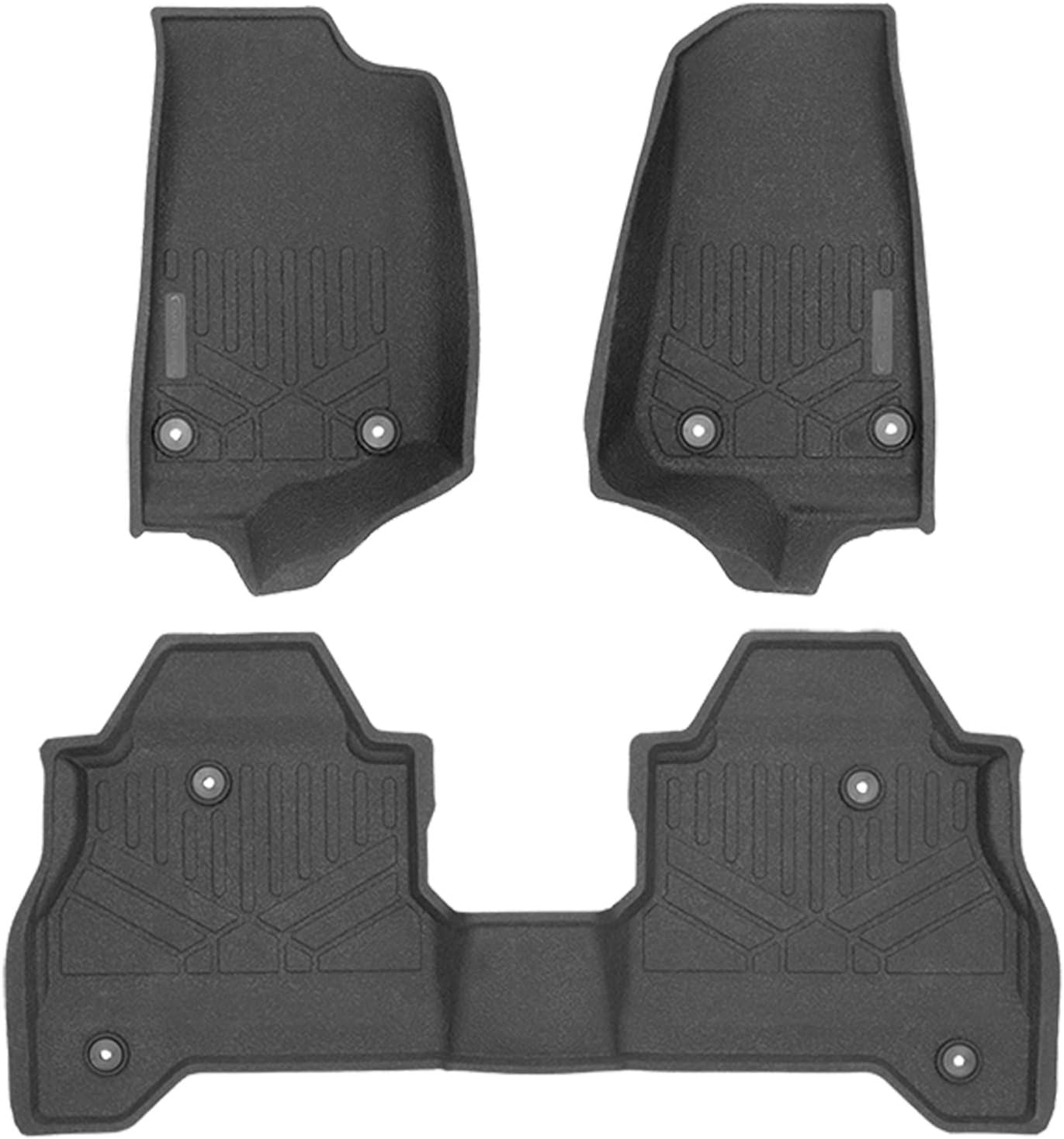 SMARTLINER All Weather Heavy Duty Custom Fit Rubber Floor Mats 2 Row Liner Set for 2020-2025 Jeep Gladiator