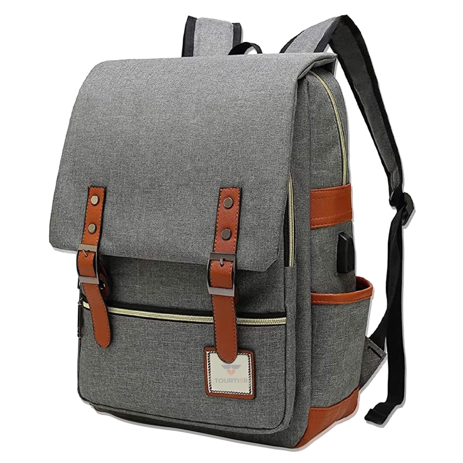 tourtier Travel Laptop Bag, Slim Durable Laptops Backpack with USB Charging Port, College School Backpacks Gifts for Men Women-picture-22