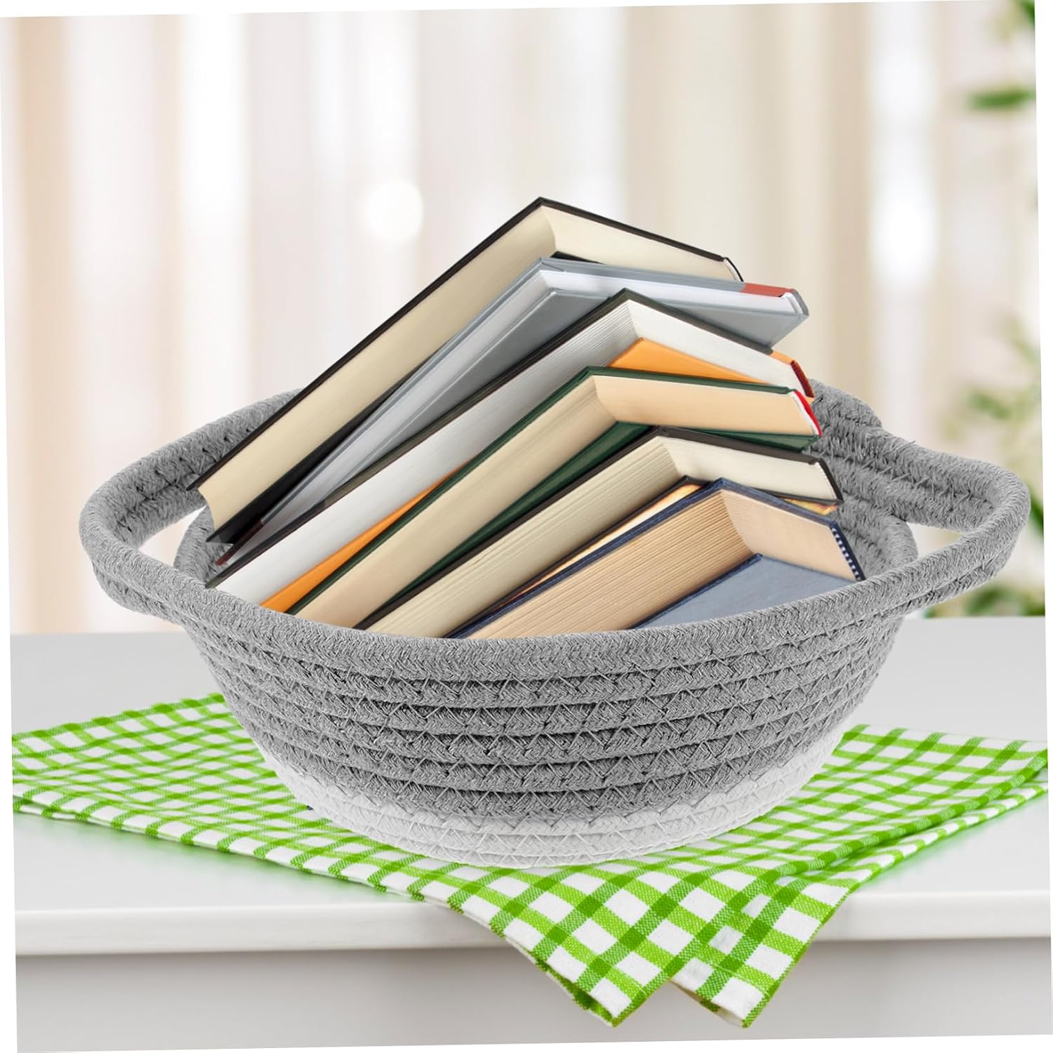 Holibanna Thick Cotton Rope Woven Storage Basket Wall-mounted Decorative Basket Home Accessory Rattan Sundries Holder
