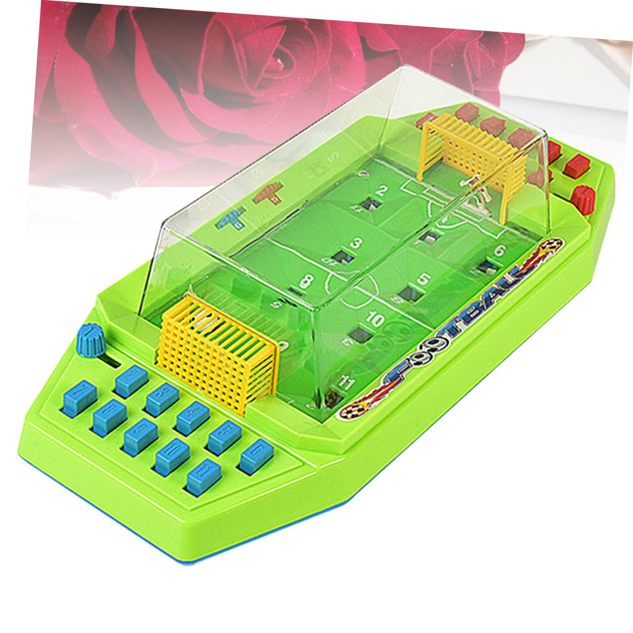 Gioco da Calcio da Tavolo Mini in Abs Verde per Ragazzo Ragazza | Doppio Duello, Formato Compatto, Facile da Usare, per Compleanno e Children Day's