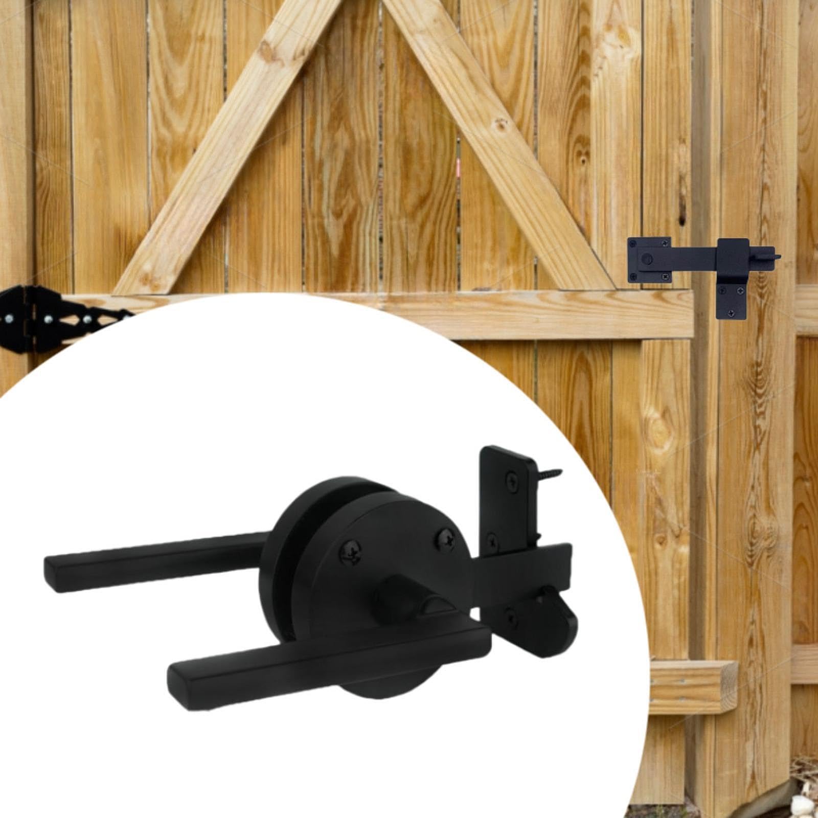 Loquet de portail double face robuste en acier pour clôtures extérieures et jardins