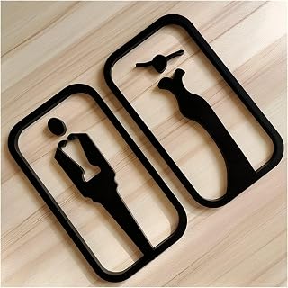 Restroom sign,Toilets Sign,Toilet Door Sign plaque,Acrylic Men's and Women's Bathroom Sign,Bathroom Door Signs,for Hotel,Office,Home,Restaurant,Business,Black