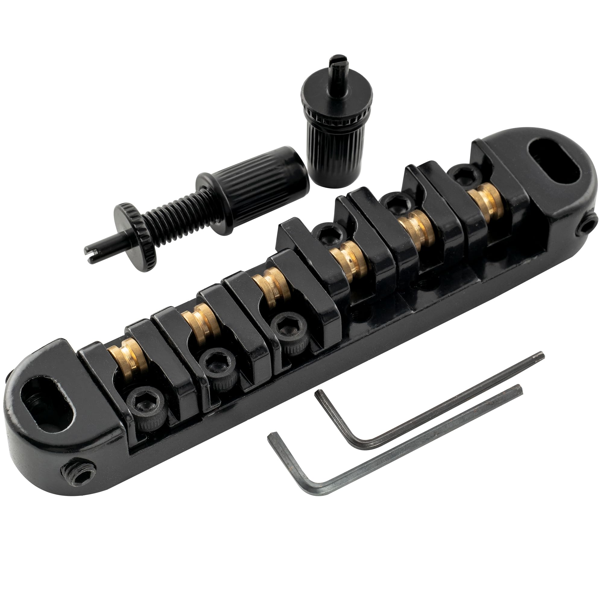 Musiclily Blokowany Mostek Rolkowy Tune-o-matic do Gitary Elektrycznej Typu Les Paul, Czarny