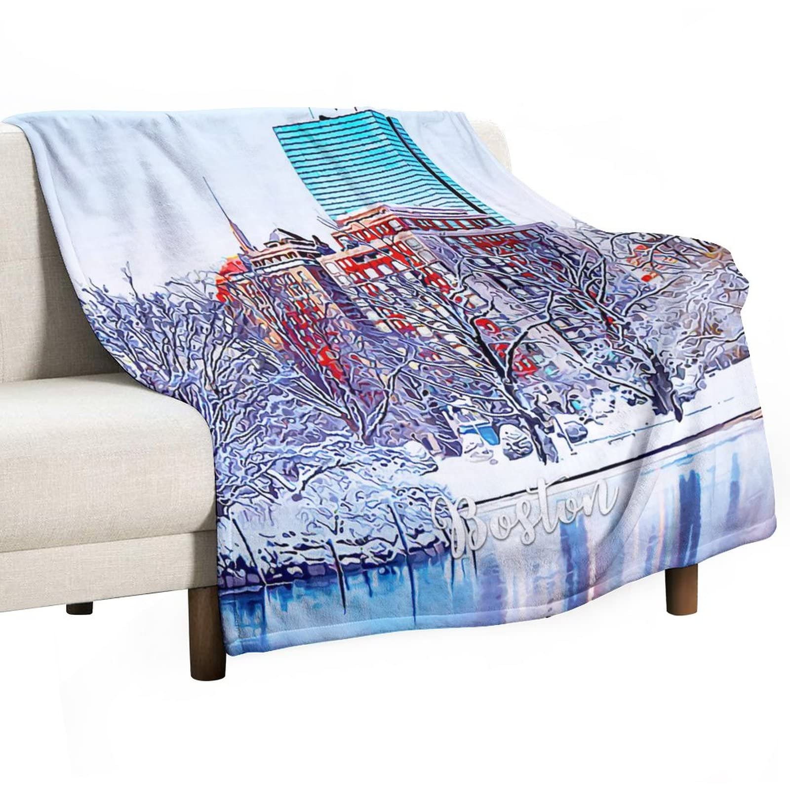 Couverture de canapé Boston en flanelle personnalisable haute densité