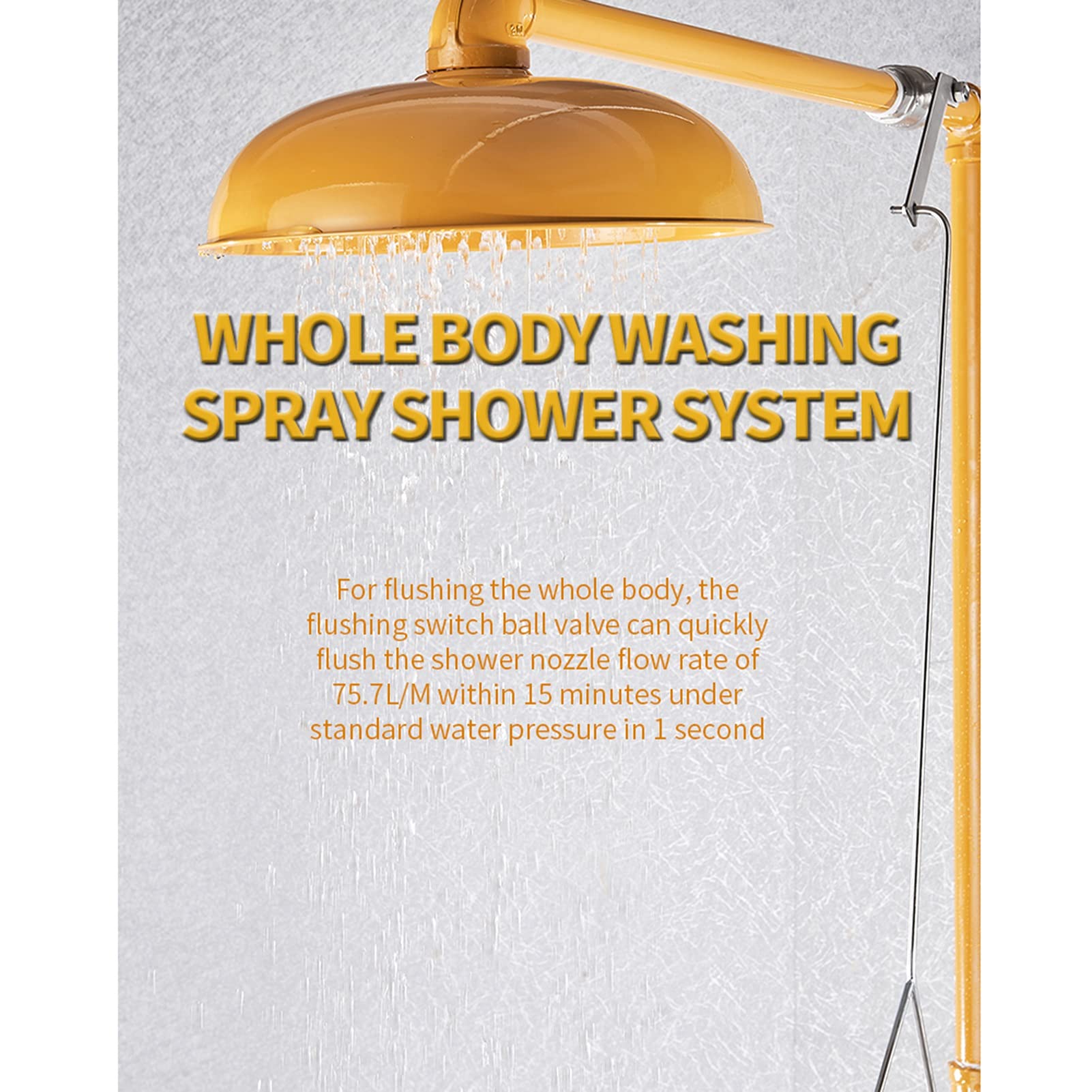 Estación combinada de Ducha y lavaojos de Emergencia, estación de Lavado de Ojos y Cara, Acero Inoxidable S304 con Revestimiento ABS para Uso en Laboratorios e Industria.