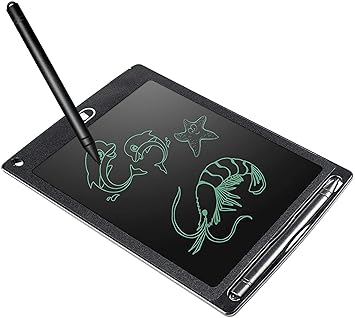 O&R LCD Writing Tablet 8.5 Inch Screen/FREE 2 EXTRA BATTERY/CELL/LCD Slate/Writing Tablet/Electronic writing pad/Toys for children 4 Years+/writing tablet for girls boys/Drawing Tablet/Remove Button (Black Color)