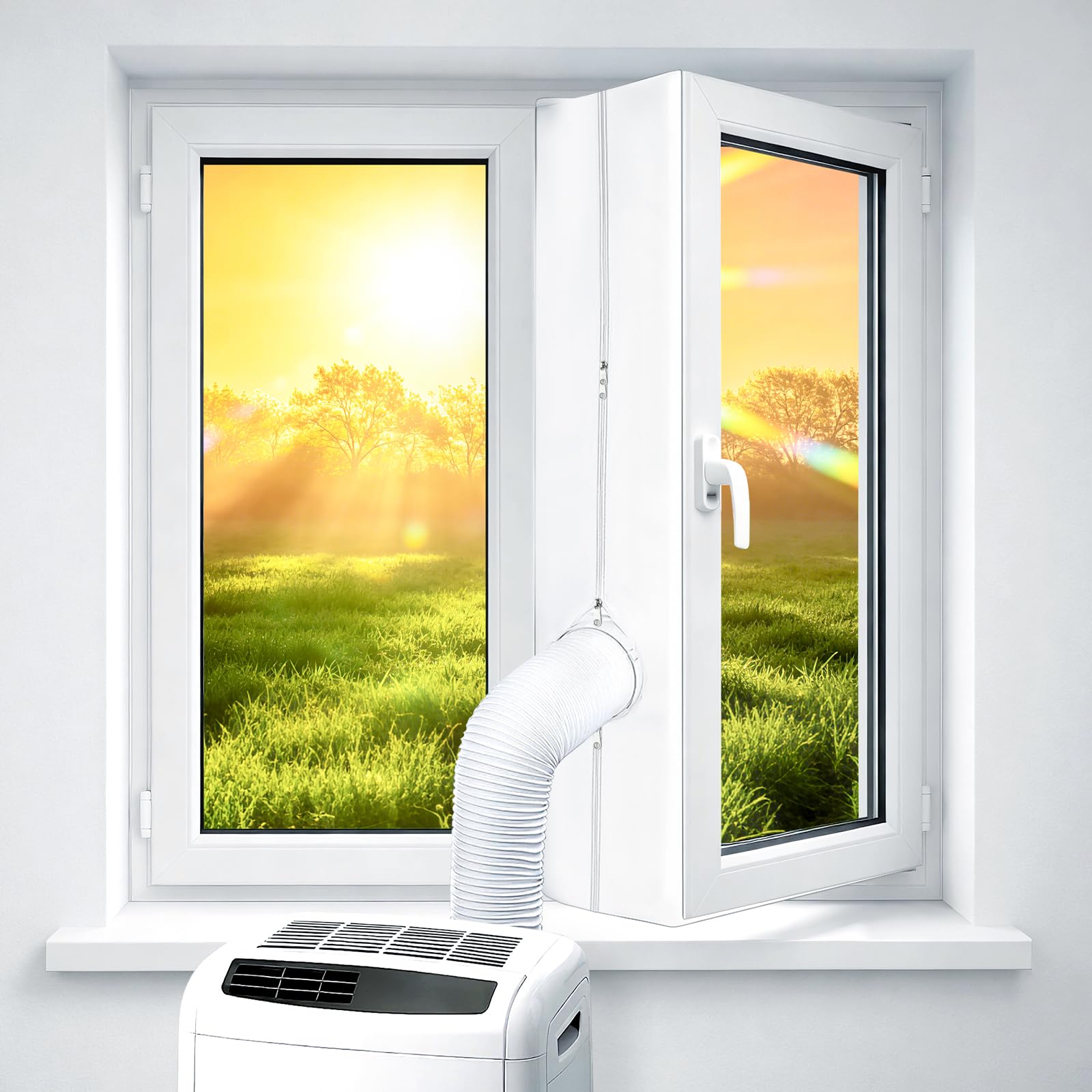 Kit de ventana para aire acondicionado portátil con componentes compactos de fácil montaje