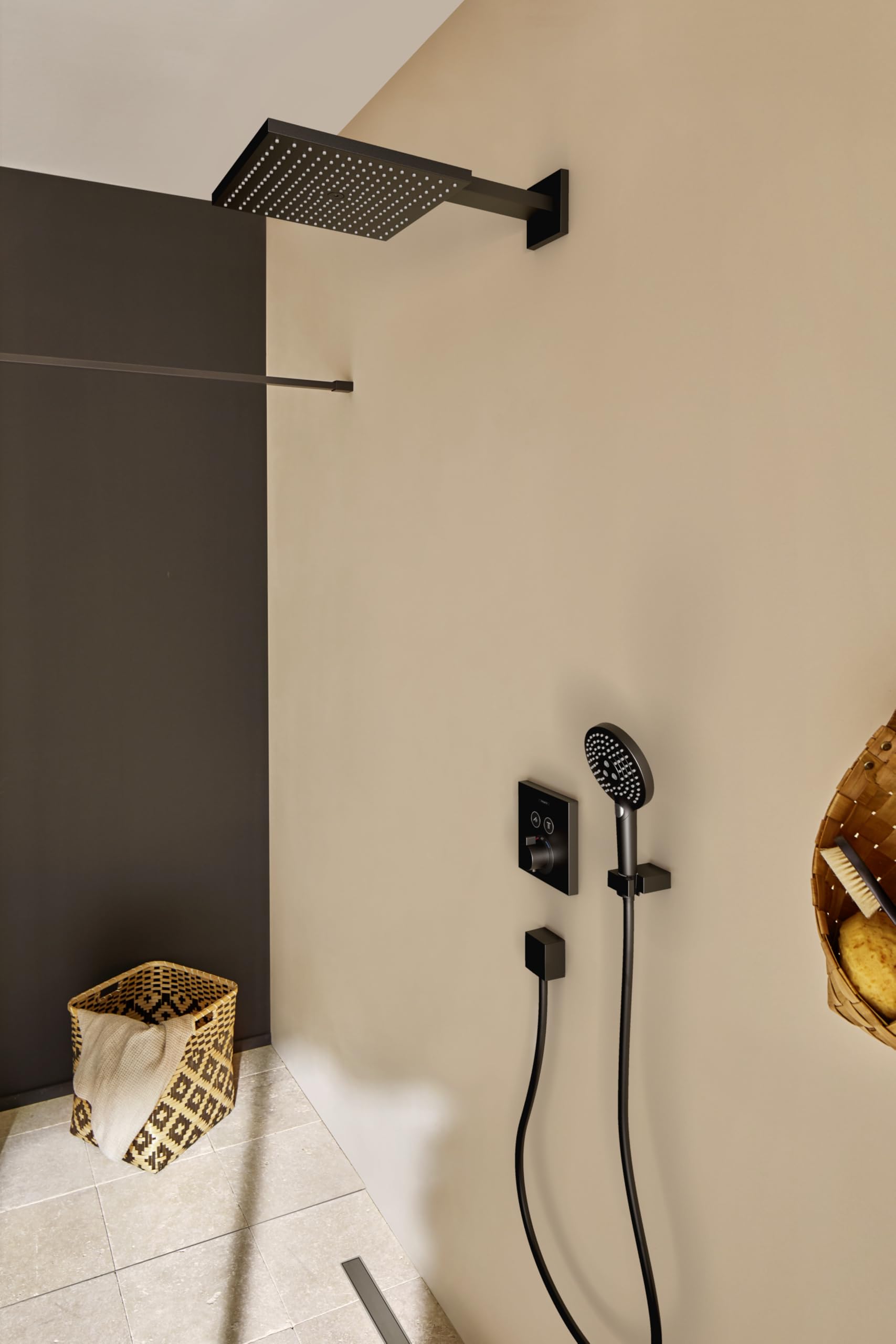 Hansgrohe Raindance E Rociador de ducha 300 1 tipo de chorro ducha mural, negro mate, 26238670