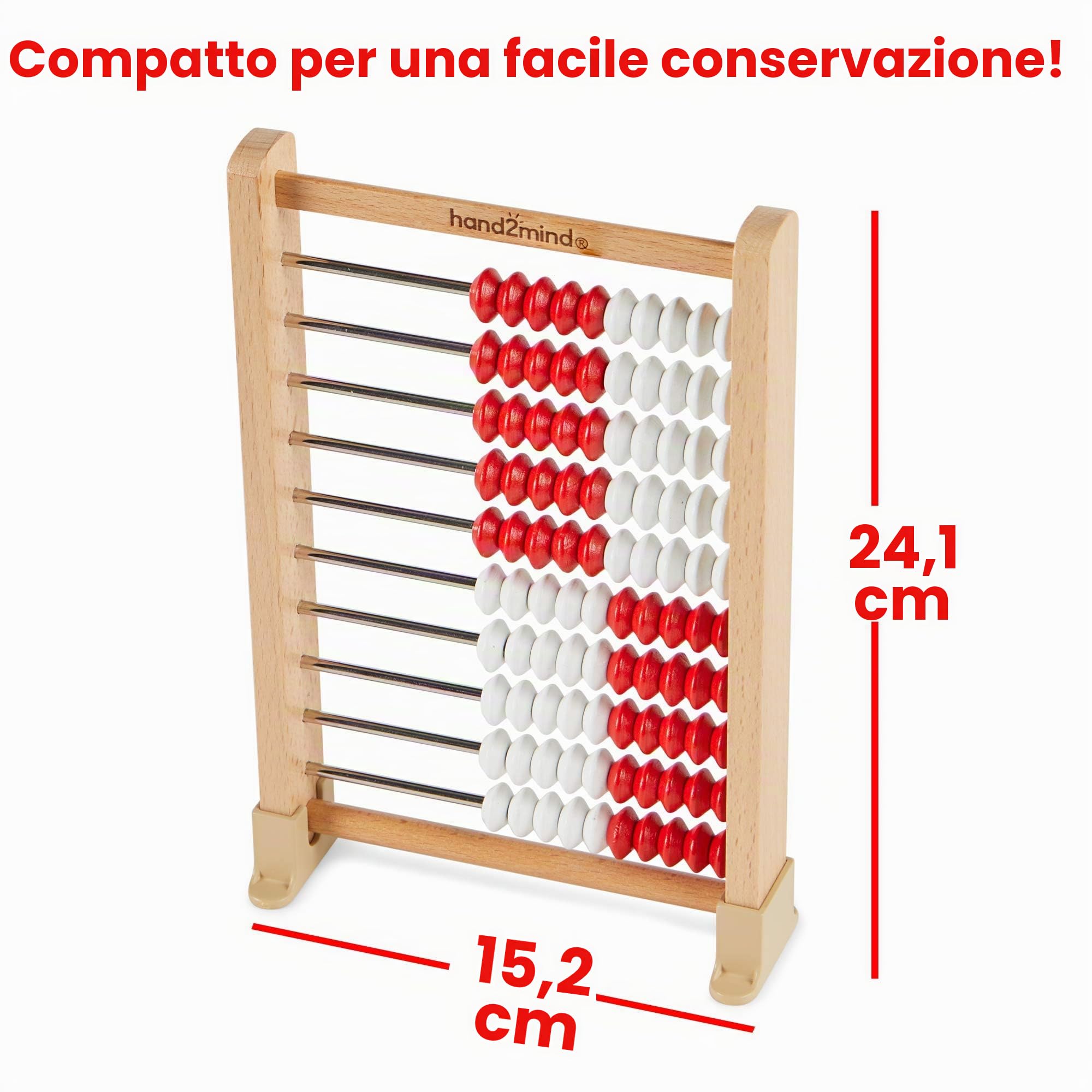 Learning Resources Set di 25 Mini Rekenrek a 100 Palline, Abaco, Abaco per la matematica, Risorse didattiche per imparare a contare in legno, Abachi a palline per la matematica di base