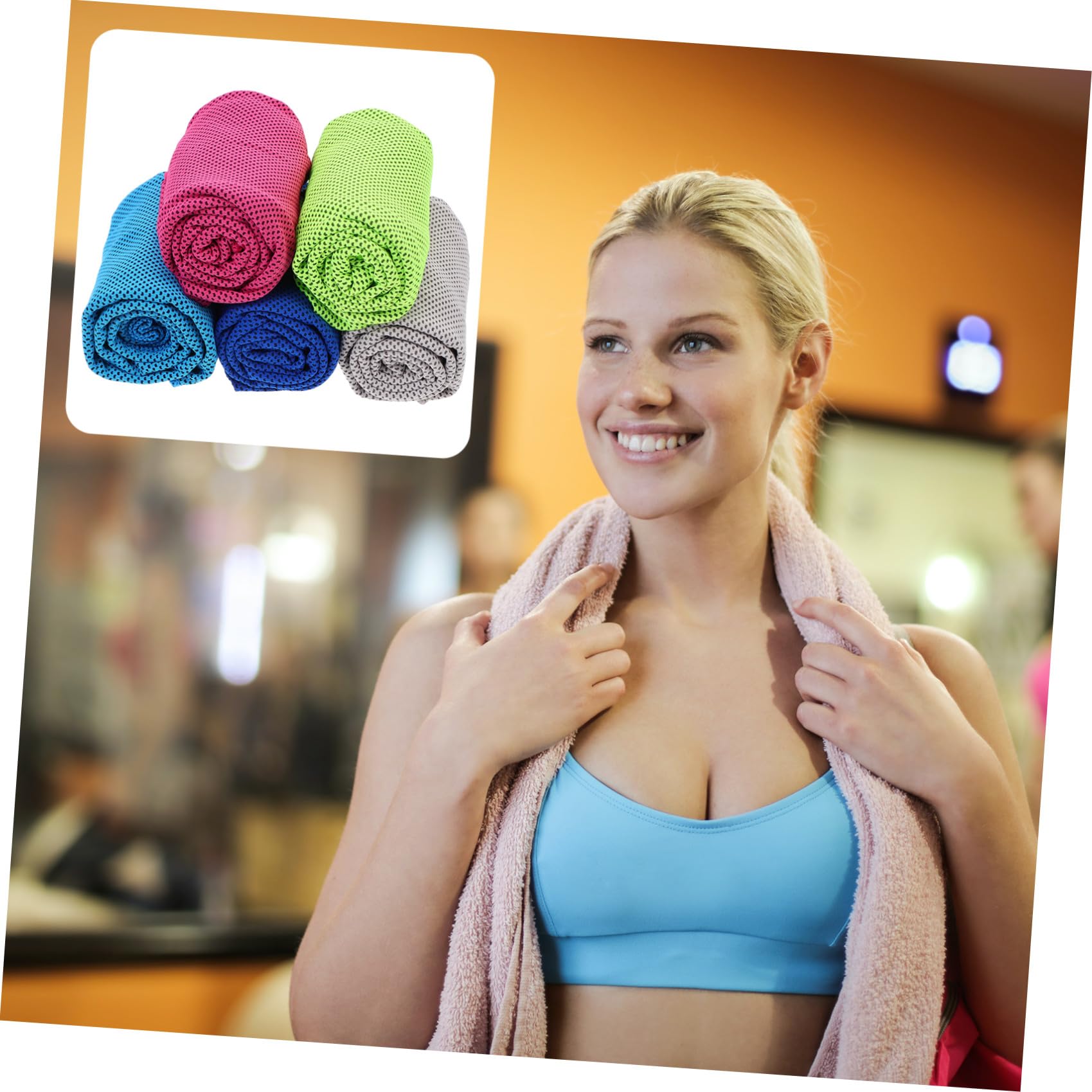 HANABASS 5pezzi Asciugamani Rinfrescanti Microfibra Da Asciugamani Sportivi Veloci Per Yoga e Attività All Aperto Teli Da Spiaggia Assorbenti e Rinfrescanti Colori Casual
