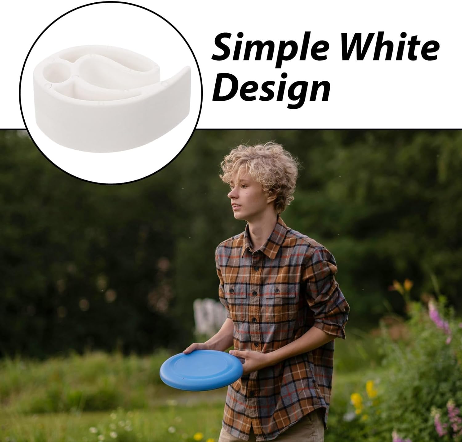 Compact Flying Disc Clip Holder, Portable White PE Outdoor Sport Accessory