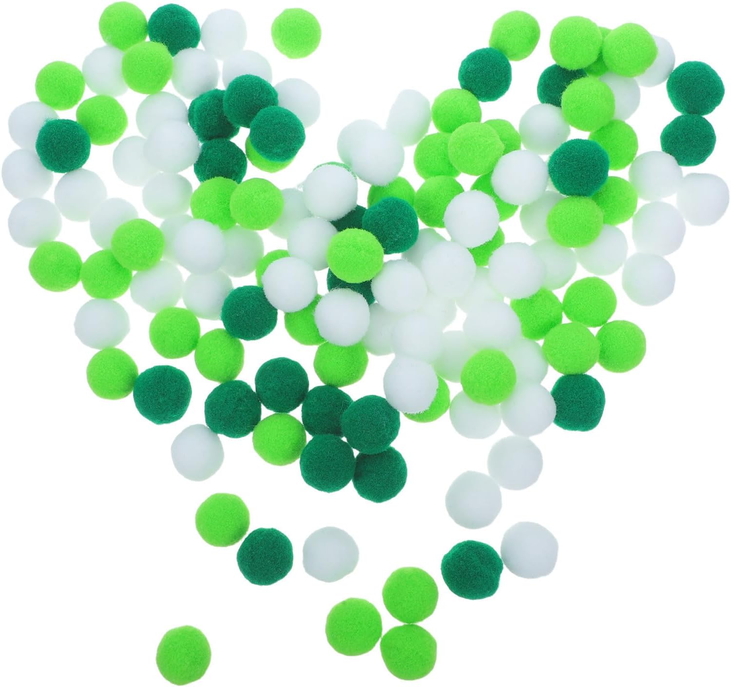 Roleader 300pcs Green and White Polyester Pom Poms Balls for Arts and Crafts, Maintain Fluffy Texture with Elasticity, for DIY Projects, Home Decorations, and Craft Making