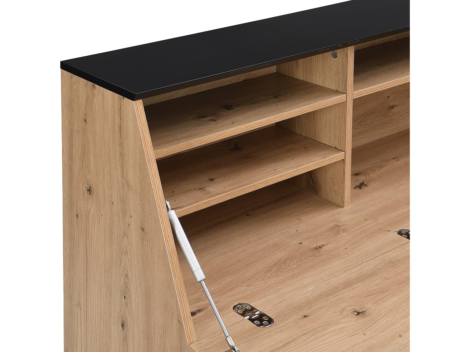 Vente-unique Secretario con 2 Puertas - MDF - Natural y Negro - MALEDA