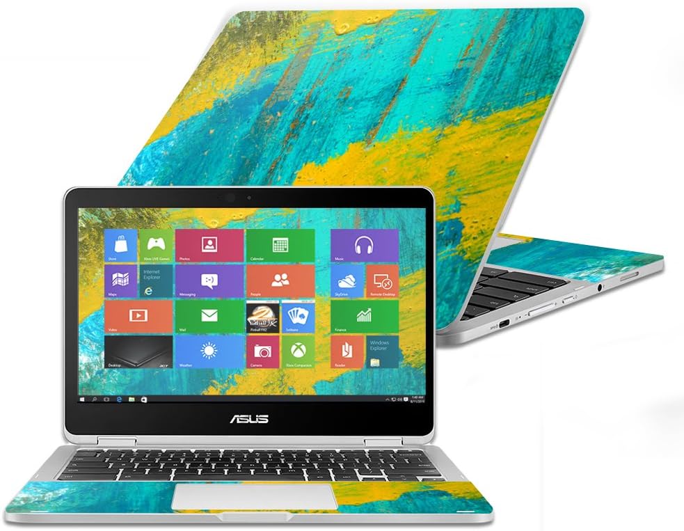 MightySkins Skin Compatible with Asus Chromebook Flip C302CA 12.5" (2016) - Acrylic Blue | Protective, Durable, and Unique Vinyl Decal wrap Cover | Easy to Apply, Remove | Made in The USA