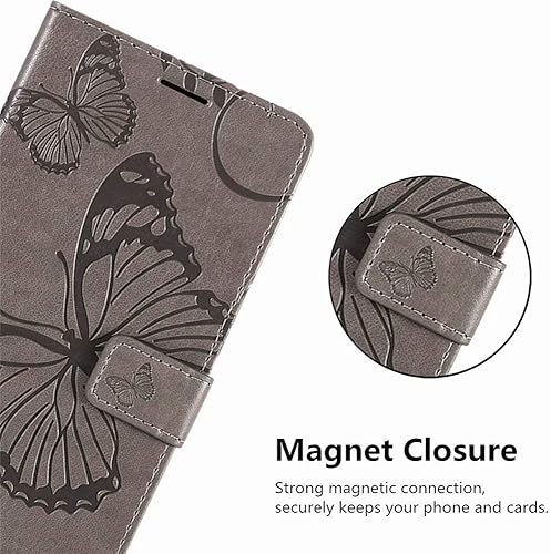 Miniatura 5 de MEUPZZK Funda tipo cartera para LG K51LG Q51LG Reflect, piel sintética de alta calidad con diseño de mariposa en relieve, función atril, ranuras