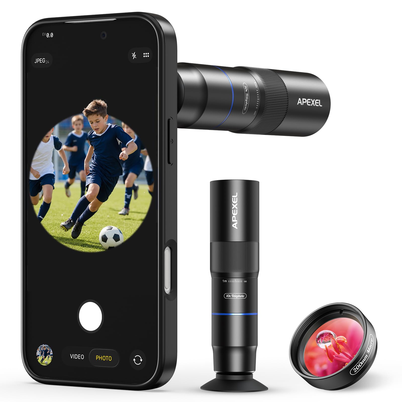 Amazon.com: APEXEL 10X Tele-Macro Pro Dual Lens 2-in-1 for iPhone