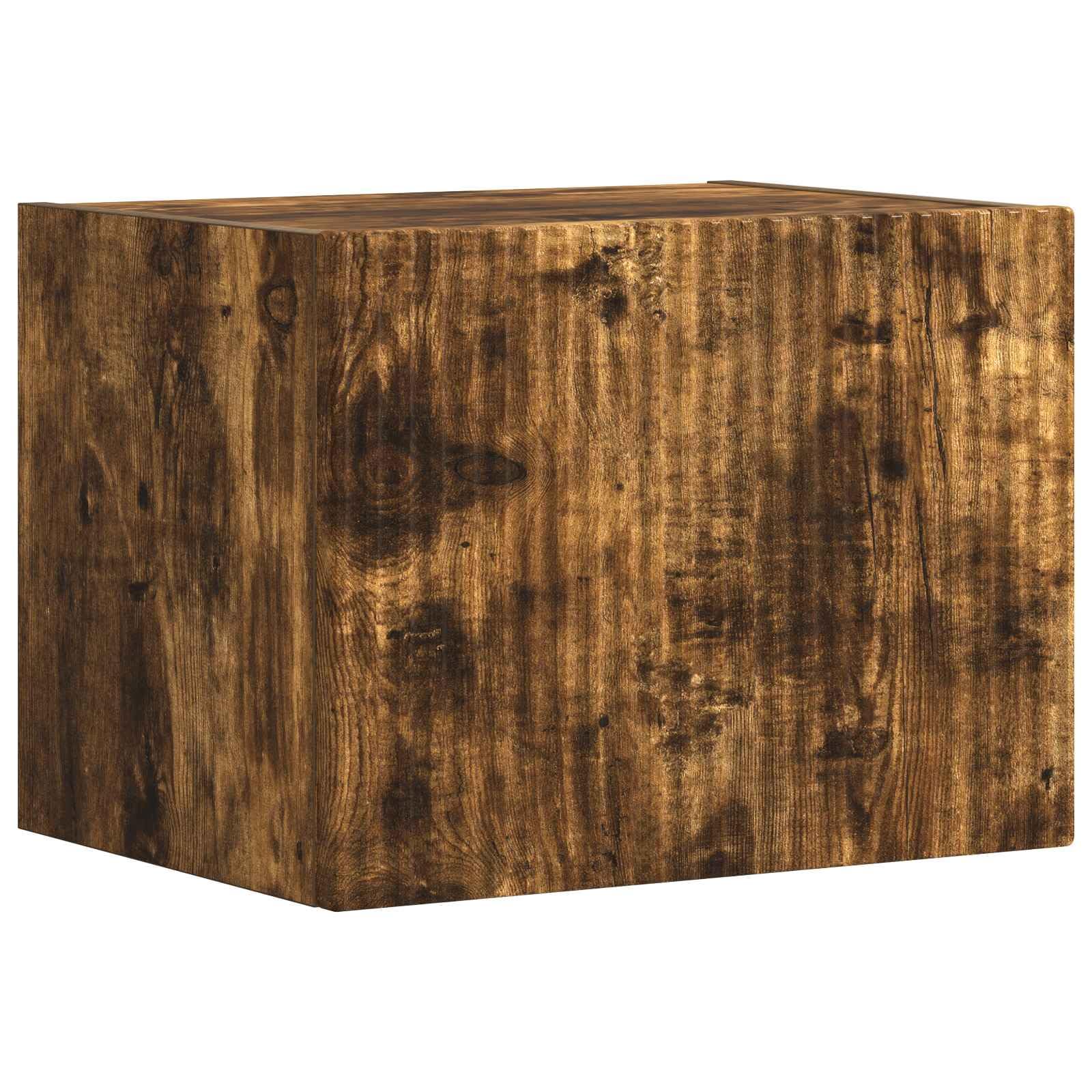 TV-Schrankset 5-teilig, Geräucherte Eiche Holzwerkstoff, Wandmontage, Modernes Media-Center für Wohnzimmer, Vielseitiger Stauraum, 98 x 31 x 29,5 cm