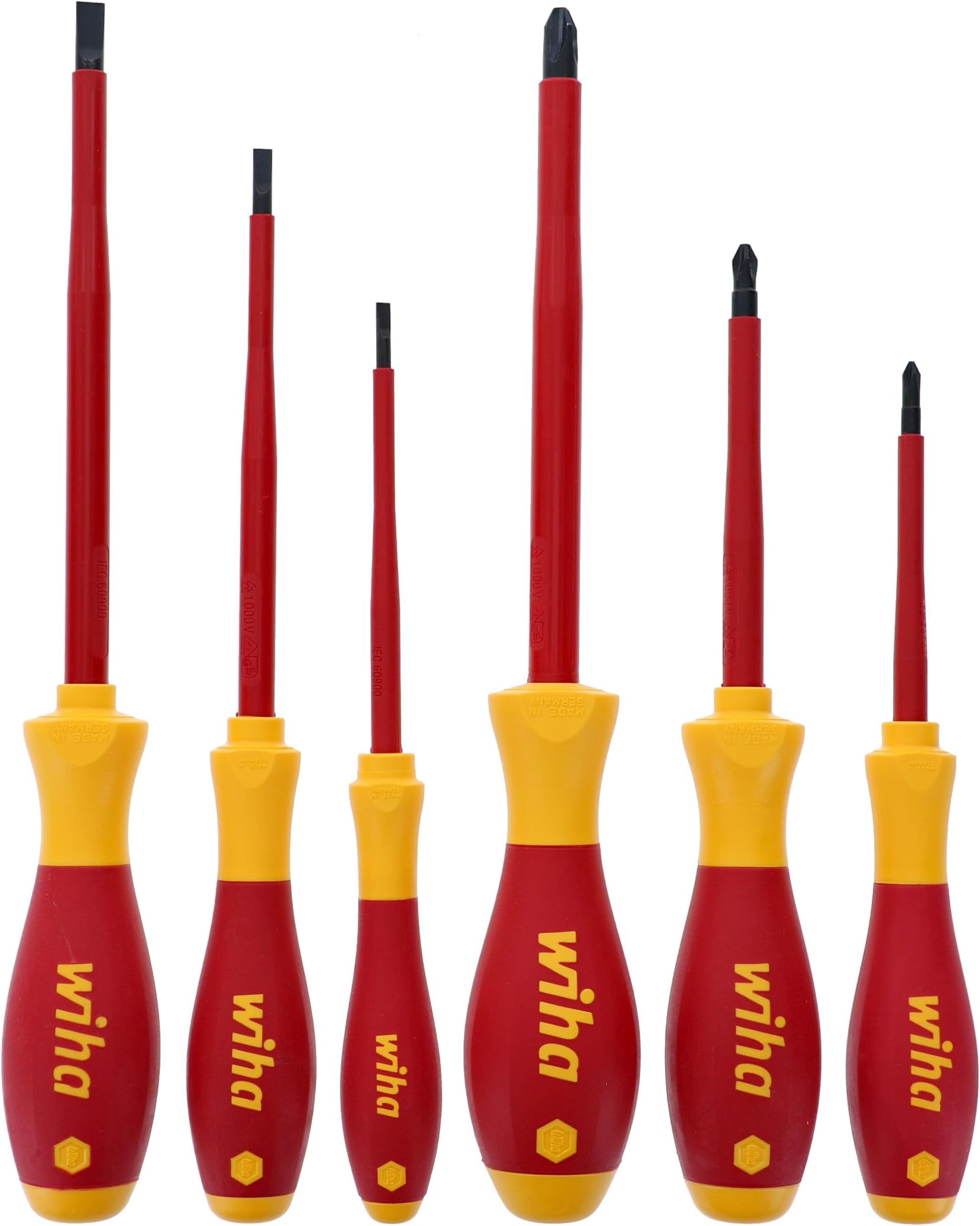 Wiha 32092 1000 Volt Slotted And Phillips Insulated Screwdriver Set (6 Pieces)