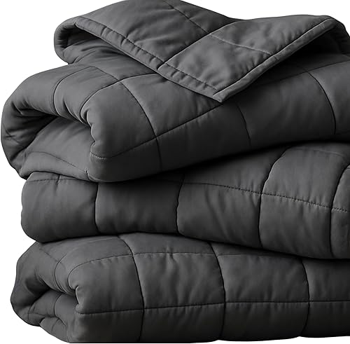 Miniatura 17 de HomeSmart Manta con peso tamaño Queen, 20 libras, color negro, 92 x 88 pulgadas, tela ultrasuave de alta calidad, manta pesada para adultos