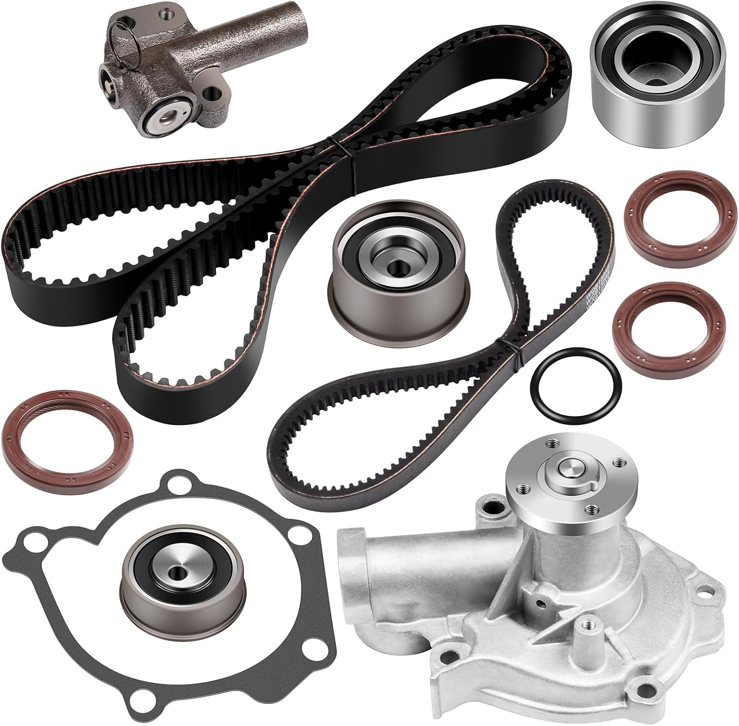 ECCPP Timing Belt Kit with Water Pump Compatible 2001 2002 2003 2004 2005 For Hyundai Santa Fe 1999-2005 For Hyundai Sonata 2001-2006 For Spectra Optima TBK123 WP123 24410-38001