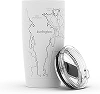Vista 10 de Well Told Vaso de café aislado con mapa de Washington DC grabado, taza de acero inoxidable grabada (20 onzas, blanco) con aislamiento de mapa