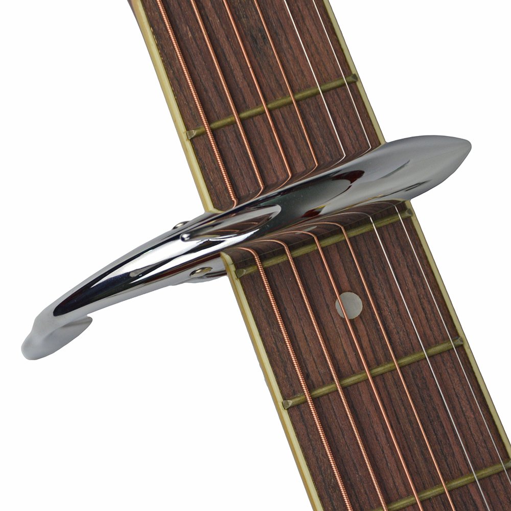 Tiburón cejilla, aleación de zinc tono Clip para acústica, Folk, guitarra eléctrica y ukelele, plateado
