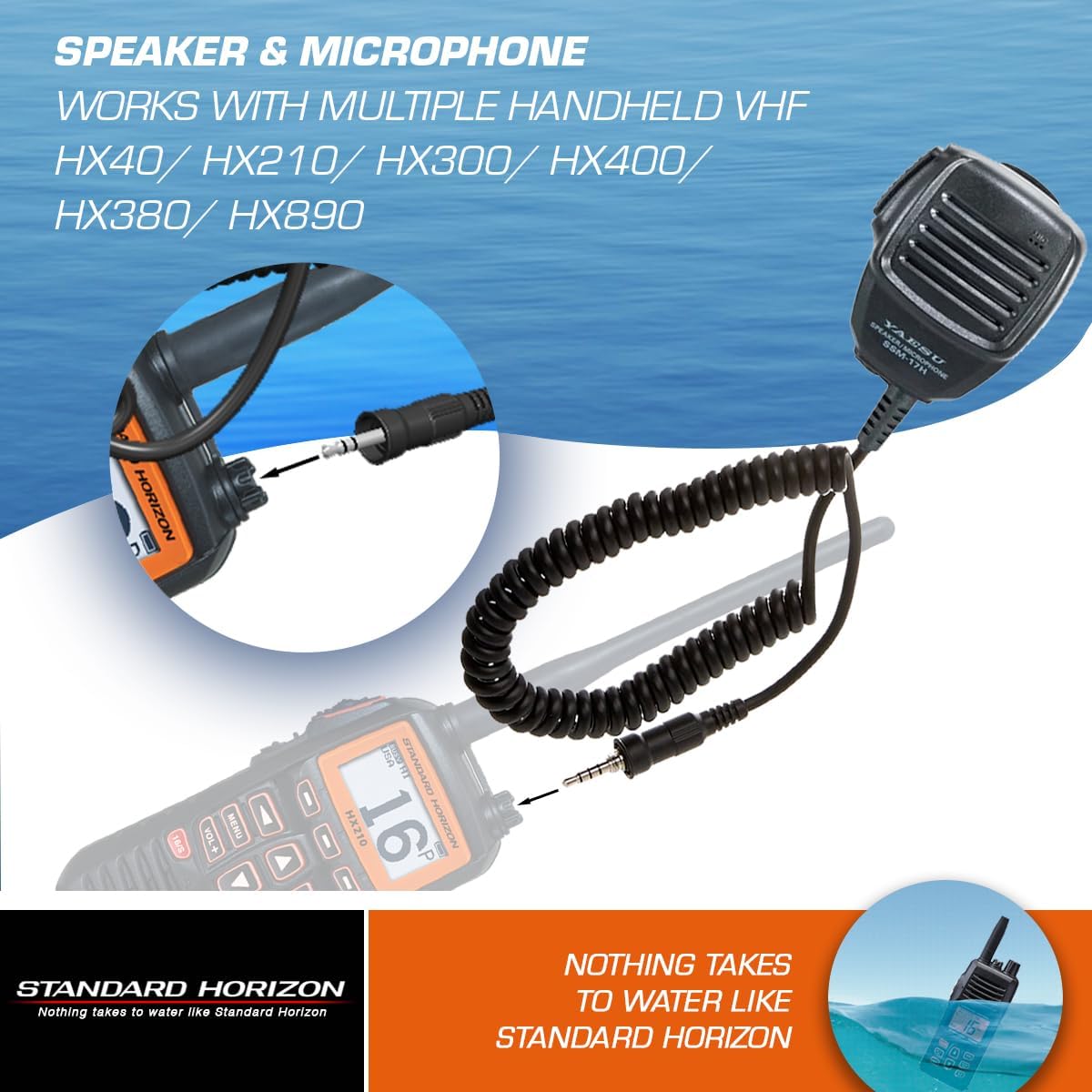 Standard Horizon Compact Speaker Microphone, Black (SSM-17H)