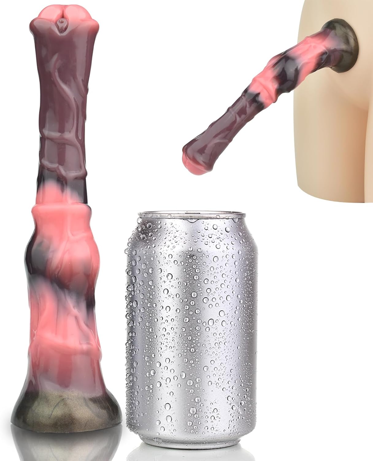 Knot Horse Dildo 9.8 Inch Soft Colorful Silicone Fantasy Dildo Suction Cup XL g Spot Thick Realistic Animal Fake Penis Dildos Large Anal Play Butt Plug Women Couple Gay Adult Sex Toys & Games (B)