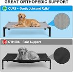Elevated Dog Cot Bed, Cooling Chew-Resistant Mesh Pet Cot with Sturdy Metal Frame, Portable Washable Indoor Outdoor Dog Bed with Non-Slip Feet, XX-Large 60.0" L x 36.1" W x 9.3" H