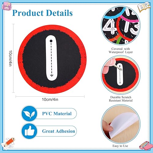 Miniatura 3 de WhatSign Lugares de alineación para el suelo del aula, 36 unidades de números de suelo para el aula, calcomanías de números para el regreso a la