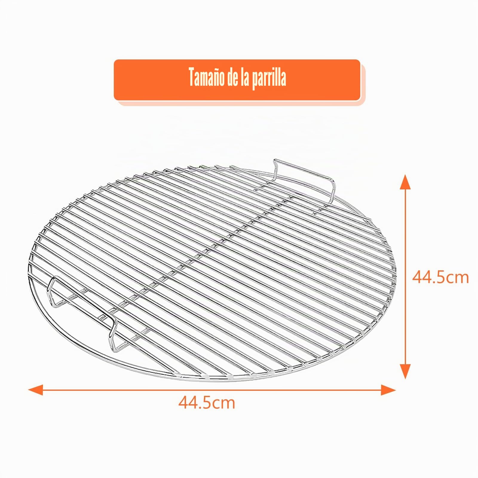 Denmay 7432 7440 Parrilla de cocción y carbón para barbacoas Weber de 47 cm, para Weber One-Touch, Bar-B-Kettle, Smokey Mountain Cooker Smoker, Jumbo Joe, hervidor original, con 1 termómetro