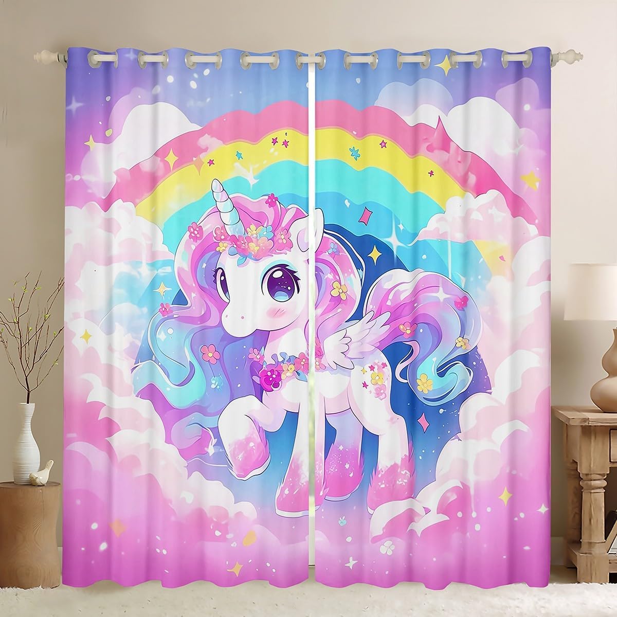 Manfei Girlish Bowknot Kids Blackout Curtain,Ballet Shoes Ballerina Ribbon Bow Window Drapes for Girls Women,Geometric Love Heart Princess Pink Window Treatments Grommet Top 2 Panel Set,38Wx45L inch