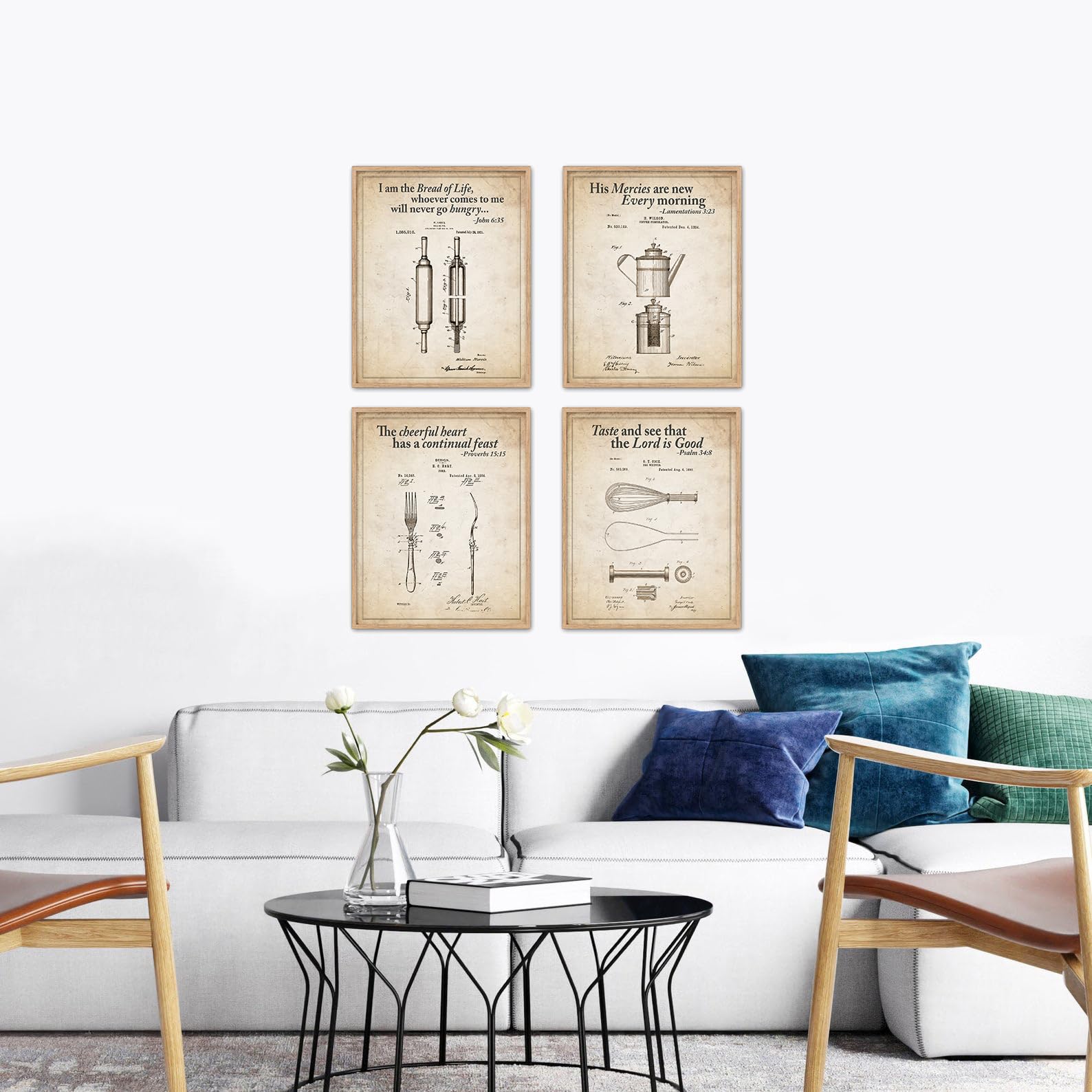 Amazon.com: Kitchen Patent Bible Verse Christian Wall Art Prints