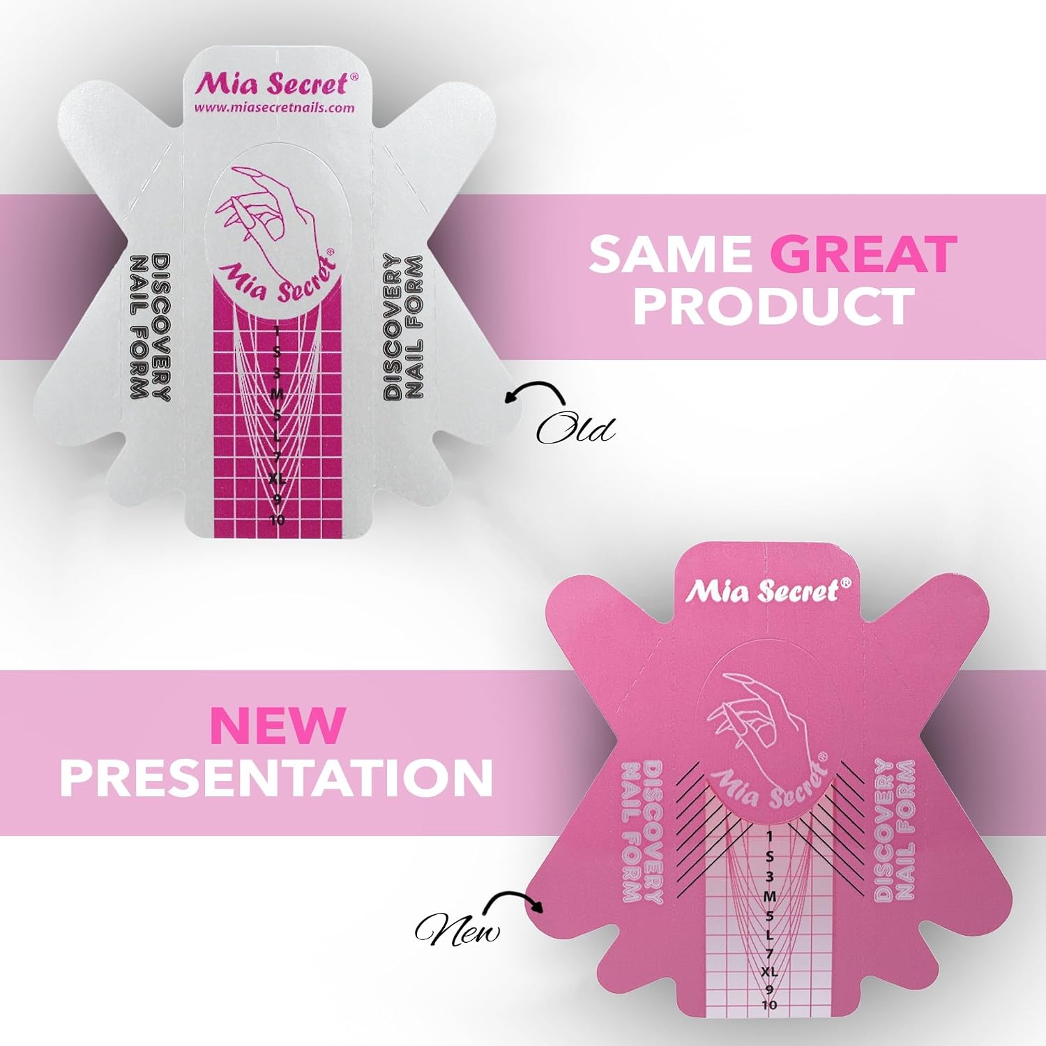 Mia Secret Discovery Nail Form, 500 PCS - Acrylic Nail Forms, Acrylic/UV Gel Nail Extension Forms - Guide Stickers