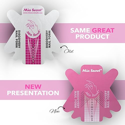 Miniatura 5 de Mia Secret Discovery Nail Form, 500 unidades, formas de uñas acrílicas, formas de extensión de uñas de gel acrílico/UV, calcomanías guía