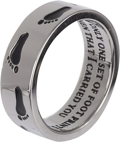 Joyas de perlas y perlas de acero inoxidable pulido de dos tonos en el anillo religioso de arena regalos religiosos para mujeres