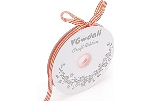 Fall-Inspired Reddish-Orange Gingham Ribbon for Autumn Crafts