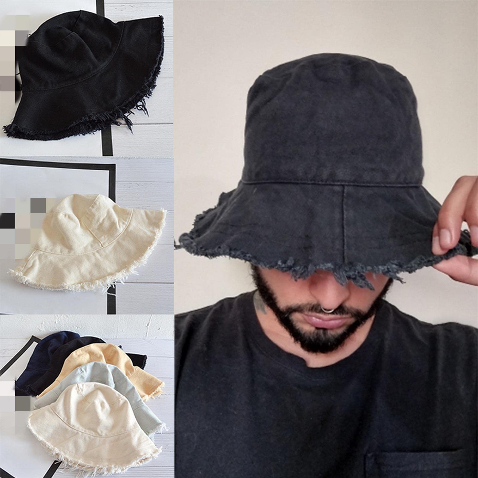 MOGSA Sombrero de pescador para mujer, de algodón, portátil, plegable, para playa, turismo, para mujer, al aire libre, sombreros de sol