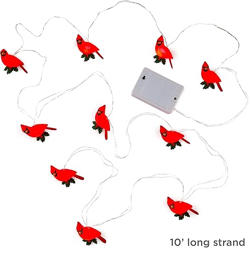 Miniatura 5 de Hallmark - Keepsake 2021 - Guirnalda de luces navideñas decorativas con forma de cardenales, 10 pies