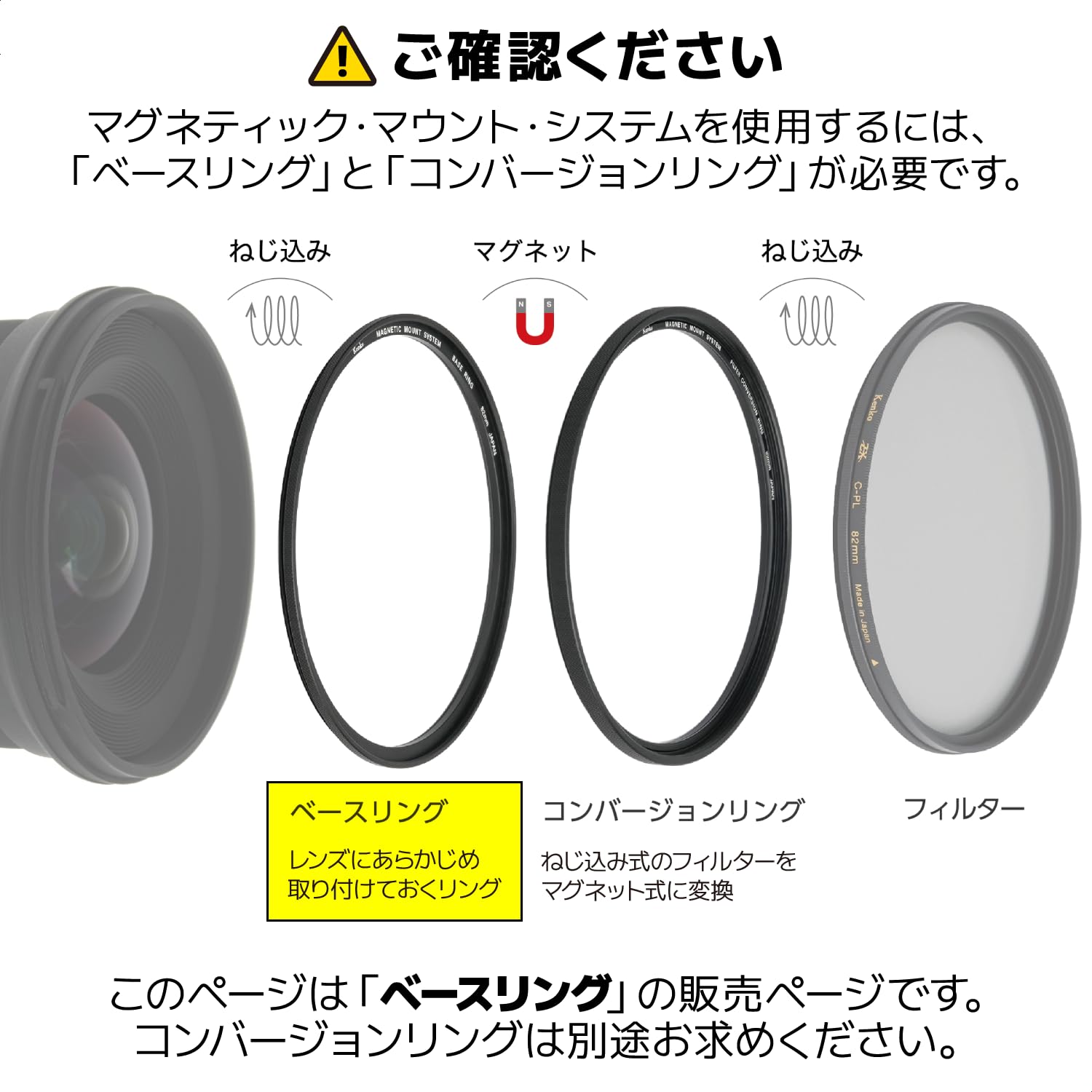 【専用商品】 Kenko 277638 Magnetic Mounting System Base Ring for 77mm