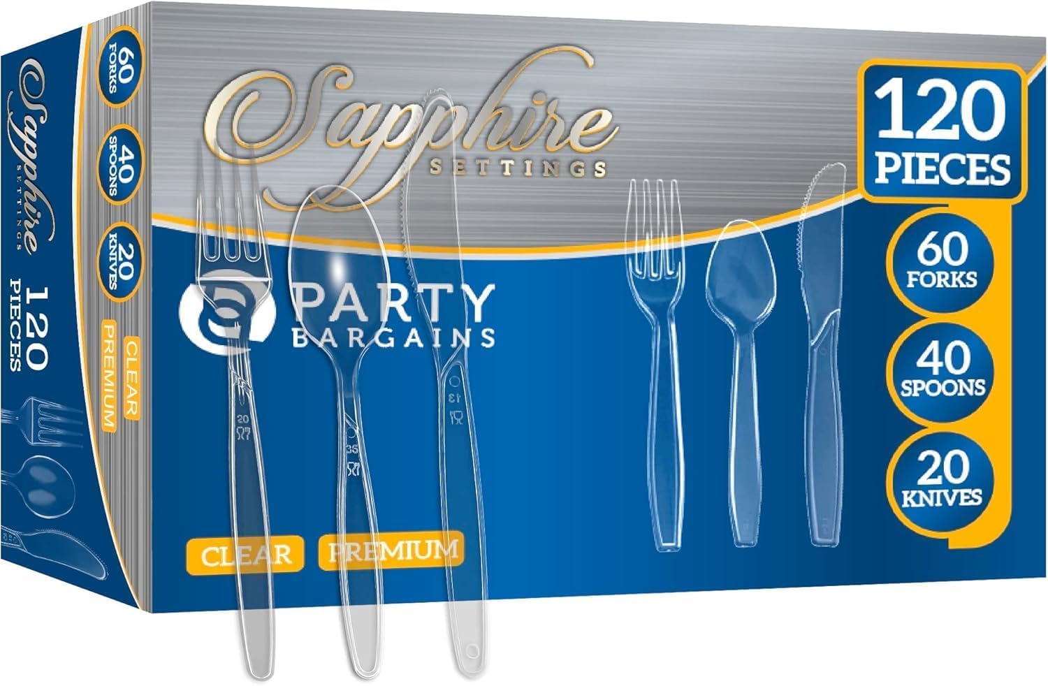 Disposable Cutlery Set - Sapphire Design, 360 Pieces -11