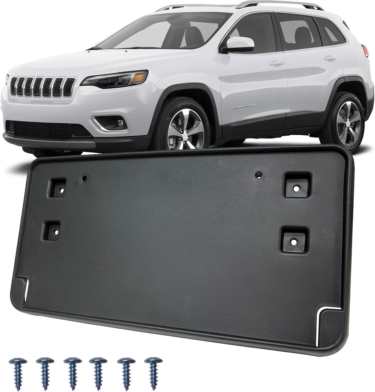Front Bumper License Plate Frame Bracket Holder Fits for 2019-2022 Jeep Cherokee Replace CH1068155 68288488AA