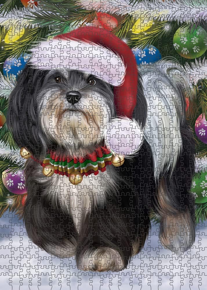 Christmas Trotting in The Snow Havanese Dog Jigsaw Puzzle for Adults - Animal Printed Interlocking Puzzle Game Artwork - Gift for Dog Lover's -1000 Pcs 29.5"x19.7", PZLE54022