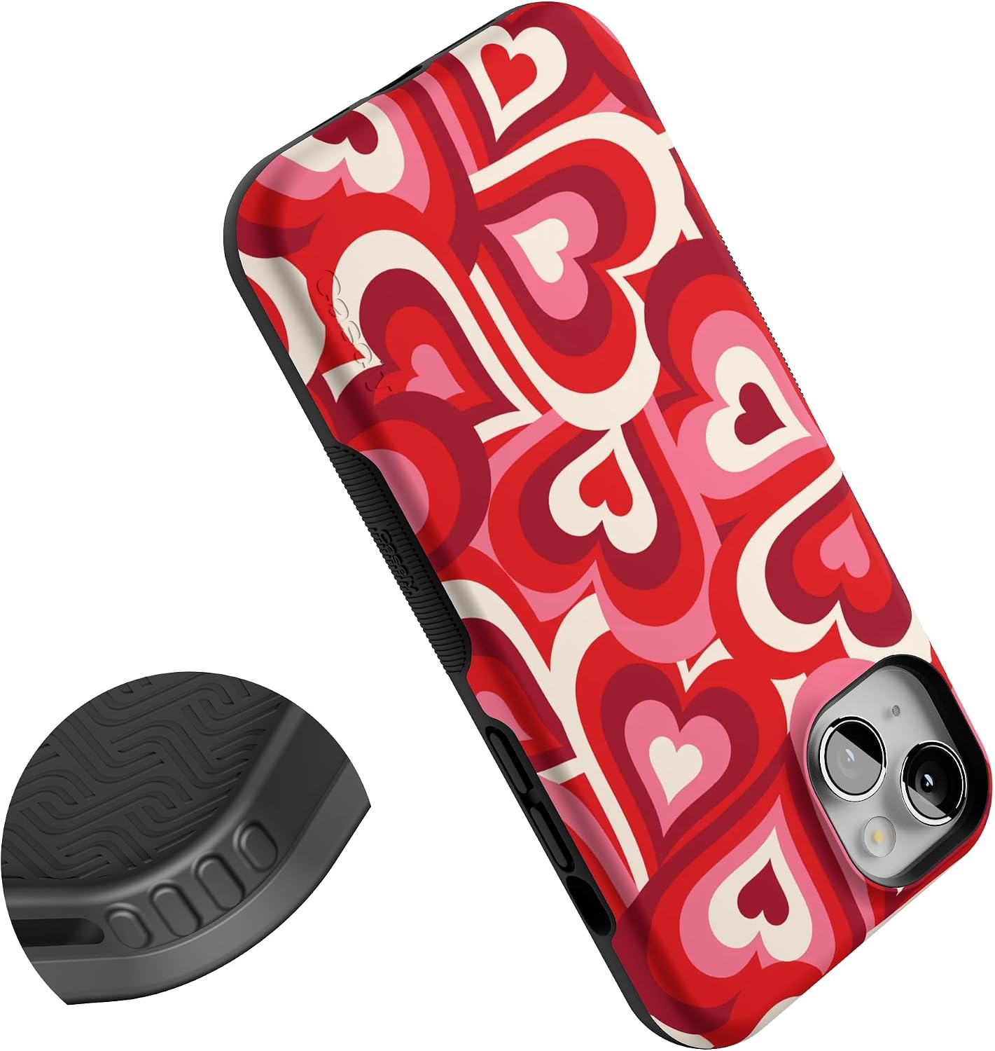 Casely iPhone 14 Plus Case | Love Song Remix | Ombre Hearts | Bold Protective Design | Compatible with MagSafe