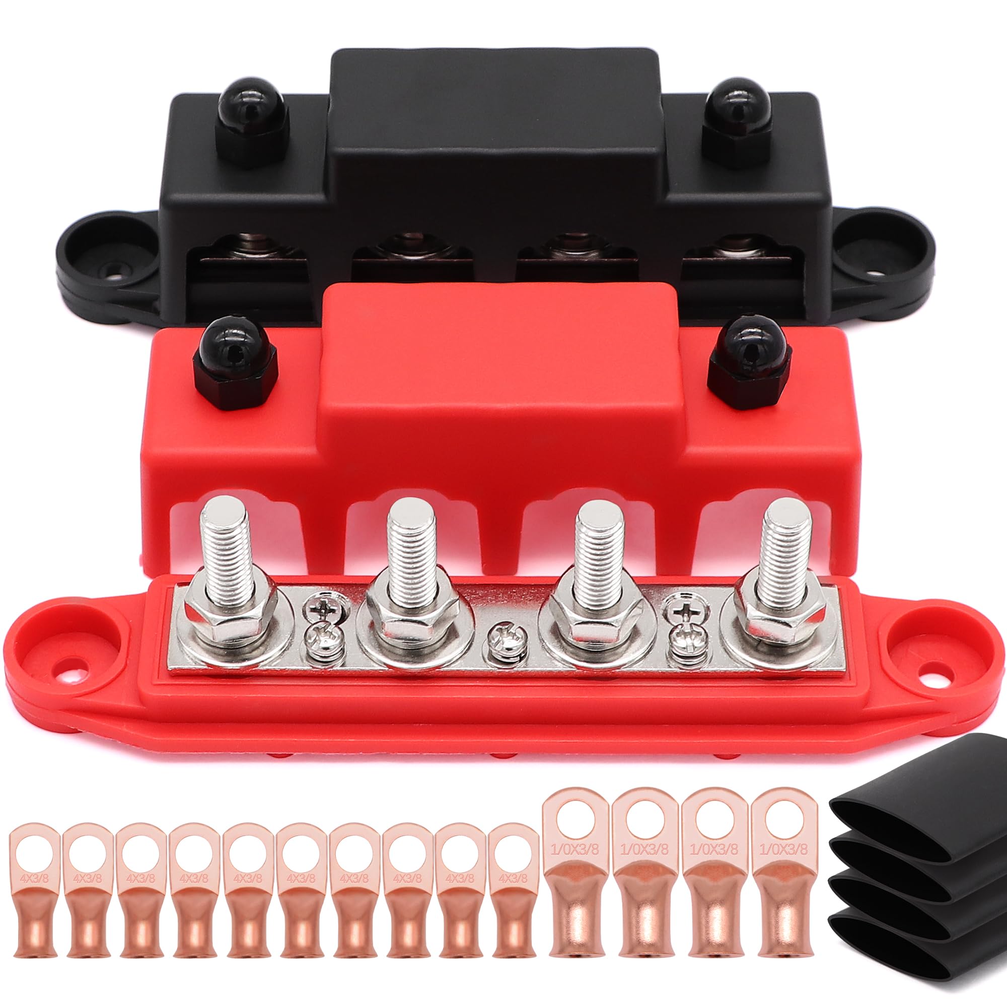 12V Terminal Block 5/16 Bus Bar Power Distribution Block - 250A With ...